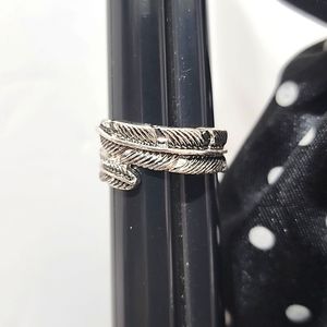 Idyllwild Silvertone Feather Ring